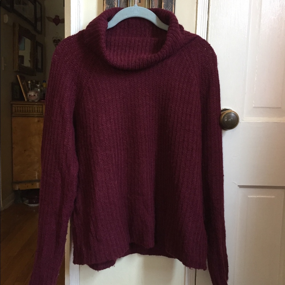 Bordeaux Acrylic Knit Turtleneck Sweater ❤️💜